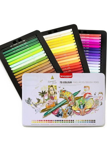 Expression Series Fineliner-Brush Pens Çift Taraflı Kalem 72LI 60325072