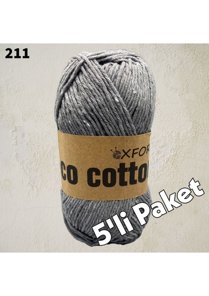 5’li Paket Eco Cotton - Rejenere Cotton Ip - 211 Orta Gri