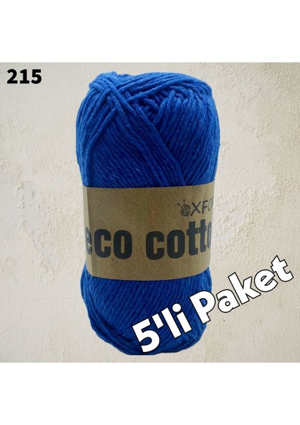 5’li Paket Eco Cotton - Rejenere Cotton Ip - 215 Çivit Mavi