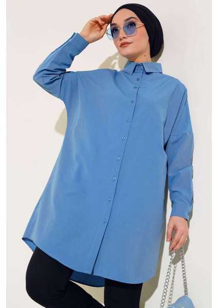 5845 Tesettür Tunik - Indigo