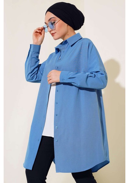 5845 Tesettür Tunik - Indigo fiyatları