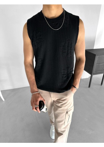 Örme Desenli T-Shirt Siyah fiyatları