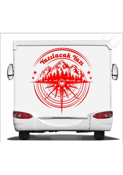 Pusula Dağ Orman 4x4 Offroad Adventure Araba Oto Karavan Sticker 00081