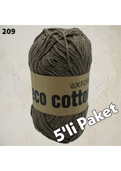 5’li Paket Eco Cotton - Rejenere Cotton Ip - 209 Açık Kahve