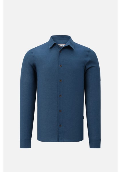 V-Clutch Erkek Keten Gomlek Koyu Mavı L