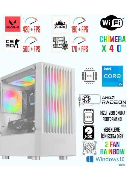 Chimera X40 I5 9400F / RX580 8gb / 256GB SSD 1tb HDD / 16GB Ram Oyuncu Bilgisayarı