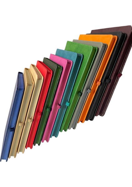 Notebook Termo Deri 15X21 Kenar Boyalı Çizgili Lastikli Tarihsiz Ajanda