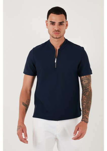 Pamuklu Regular Fit Yarım Fermuarlı T Shirt Erkek T Shirt 5902653 modelleri