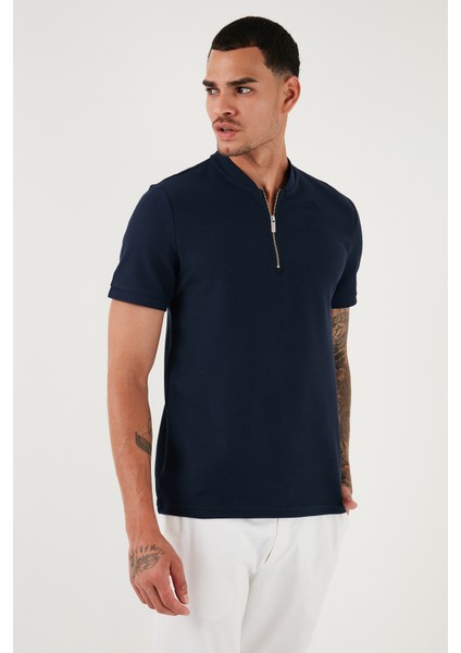 Pamuklu Regular Fit Yarım Fermuarlı T Shirt Erkek T Shirt 5902653 indirimleri
