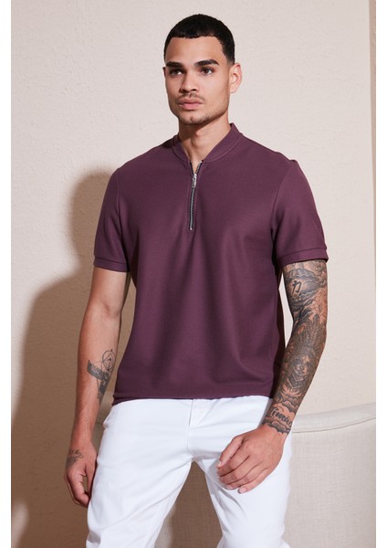 Pamuklu Regular Fit Yarım Fermuarlı T Shirt Erkek T Shirt 5902653 fiyatları