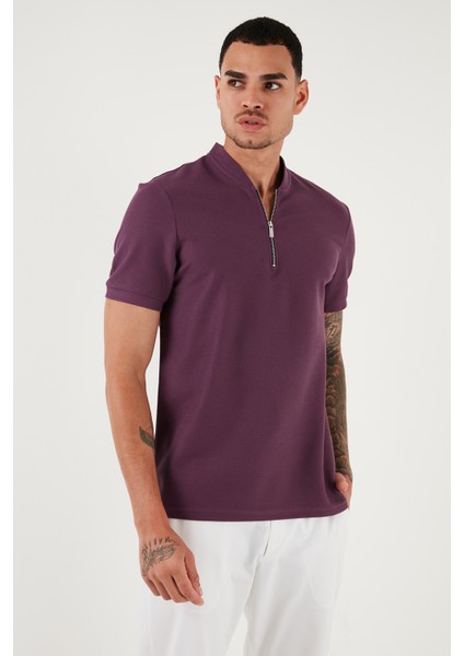 Pamuklu Regular Fit Yarım Fermuarlı T Shirt Erkek T Shirt 5902653 fırsatları