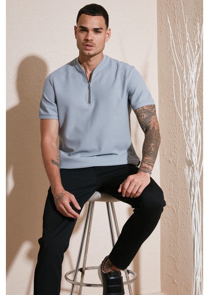 Pamuklu Regular Fit Yarım Fermuarlı T Shirt Erkek T Shirt 5902653 fiyatları