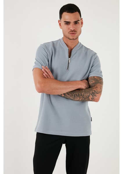 Pamuklu Regular Fit Yarım Fermuarlı T Shirt Erkek T Shirt 5902653 indirimleri