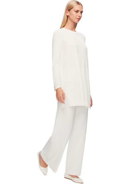 Ekru Basic Triko Tunik