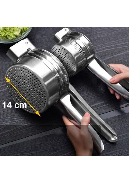 Çelik 14 cm Patates Ezici Püre Yapıcı Meyve Suyu Sıkacağı Pres CIN788