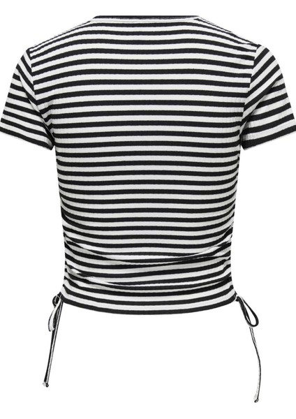 Onlwendy S/s Ruchıng Top Jrs 15284982 Siyah
