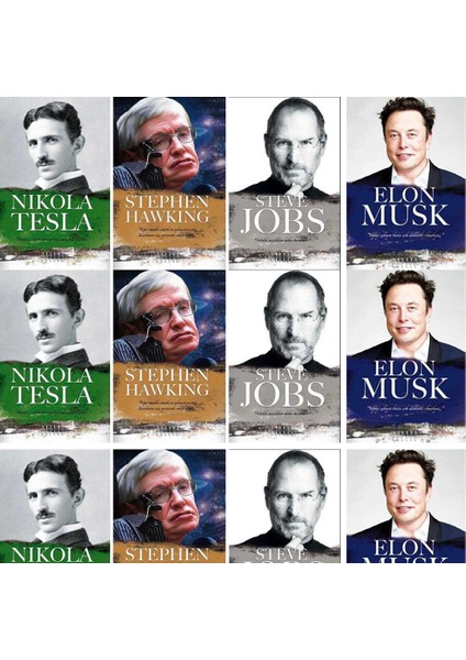 Nikola Tesla - Stephen Hawkıng - Steve Jobs - Elon Musk - Meriç Mert 4'lü Set