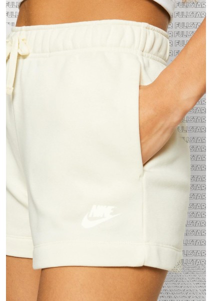 Sportswear Essential Fleece Loose Fit Short Geniş Ağlı Bol Kesim Kadın Şortu Krem fiyatları