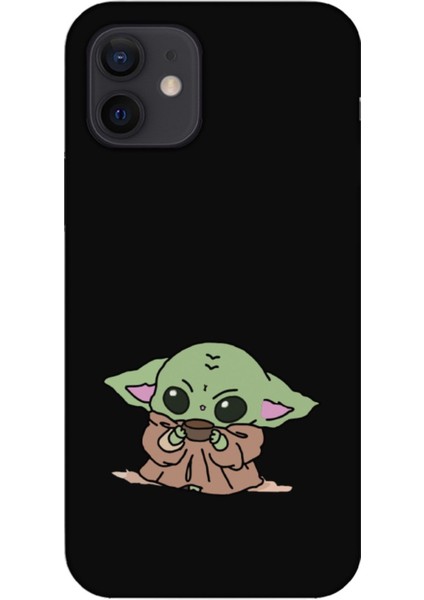 Apple iPhone 12 Baby Yoda Siyah Telefon Kılıfı