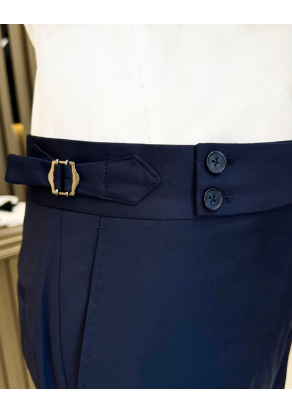 Italyan Stil Erkek Yelek Pantolon Takım Elbise Lacivert T12201 modelleri