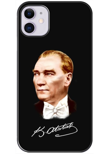 Apple iPhone 11 Atatürk Imzalı Siyah Telefon Kılıfı