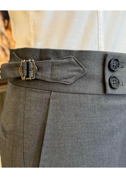 Italyan Stil Erkek Yelek Pantolon Takım Elbise Antrasit T12202 modelleri