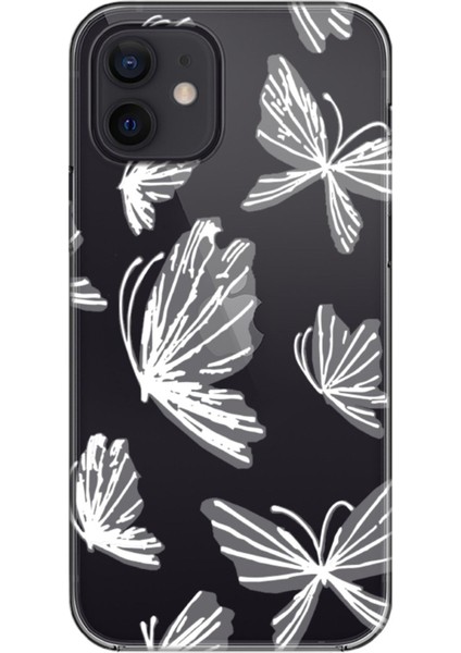 Apple iPhone 12 Kelebek Şeffaf Telefon Kılıfı