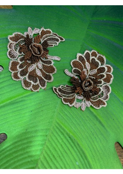 2 Adet Kabartma Nakış Işleme Aplike Set 11X9 cm
