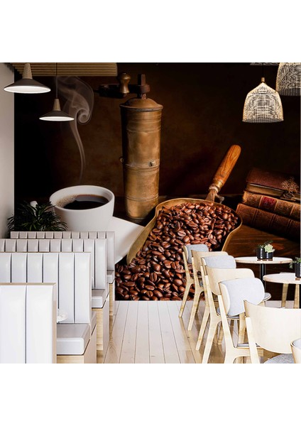 Kahve Öğütme Makinalı Cafe Duvar Kağıdı Baskı fiyatları