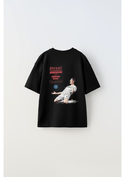 Bring Your Game Yazılı Futbol Tasarım Baskılı Siyah Çocuk T-Shirt