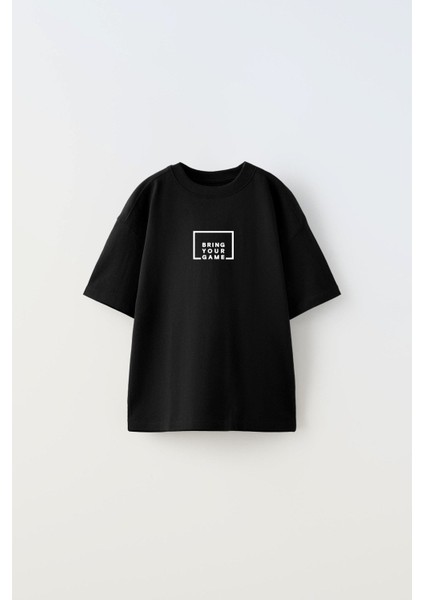 Bring Your Game Yazılı Futbol Tasarım Baskılı Siyah Çocuk T-Shirt fiyatları