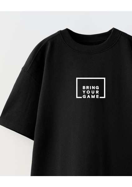 Bring Your Game Yazılı Futbol Tasarım Baskılı Siyah Çocuk T-Shirt fırsatları