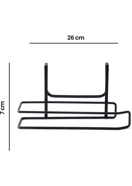 Askılı Kağıt Havluluk - Siyah - 26X7X13 cm