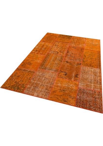 Otantik El Dokuma Patchwork Halı Turuncu fiyatları