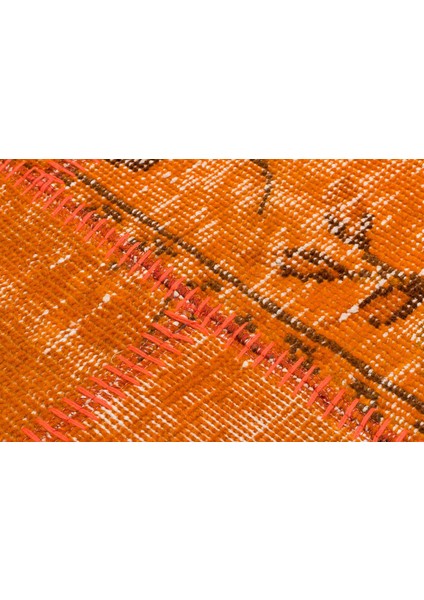 Otantik El Dokuma Patchwork Halı Turuncu fırsatları