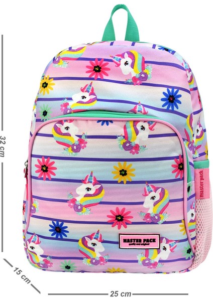 Yeni Sezon Unicorn Desenli Suluk Cepli Kız Çocuk Anaokul Kreş Sırt Çantası fiyatları