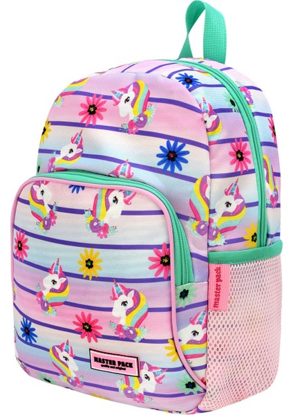 Yeni Sezon Unicorn Desenli Suluk Cepli Kız Çocuk Anaokul Kreş Sırt Çantası modelleri