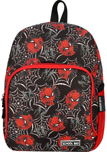 Yeni Sezon Speedy Örümcek Desenli Suluk Cepli Erkek Çocuk Anaokul Kreş Sırt Çantası