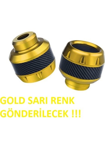 Motosiklet ,scooter Ön Teker Koruma Takozu Karbon Detaylı (Gold Renk) 16 mm Millere Uygun-Arasmoto