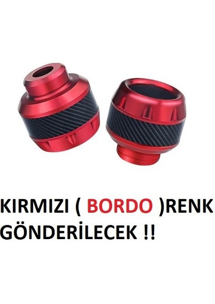 Motosiklet ,scooter Ön Teker Koruma Takozu Karbon Detaylı Kırmızı Renk 16 mm Millere Uygun-Arasmoto