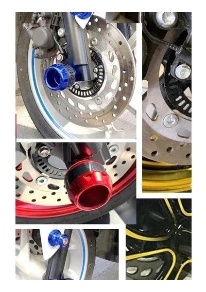 Motosiklet ,scooter Ön Teker Koruma Takozu Karbon Detaylı Kırmızı Renk 16 mm Millere Uygun-Arasmoto fırsatları