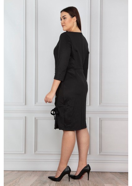 Kadın Siyah Kuşgözü Detaylı Elbise fiyatları