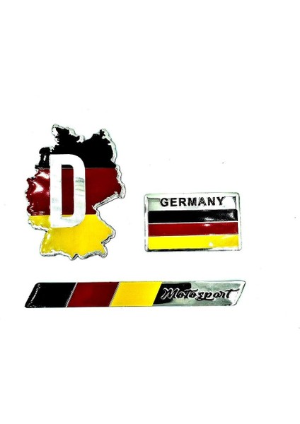 Etiketçilere Özel Takım 3'lü Set Germmany Arma Seti Alüminyum Sticker