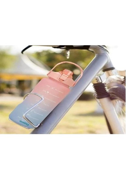 Motivasyon Su Matarası Su Şişesi Suluk 2 Litre Spor Salonu Şişesi Pembe Büyük Boy - Sticker Hediyeli fiyatları