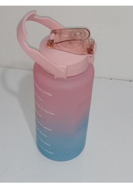Motivasyon Su Matarası Su Şişesi Suluk 2 Litre Spor Salonu Şişesi Pembe Büyük Boy - Sticker Hediyeli indirimleri