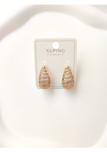 Kadın Çelik Zirkon Taşlı Bottega Model Küpe