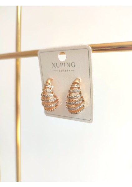 Kadın Çelik Zirkon Taşlı Bottega Model Küpe
