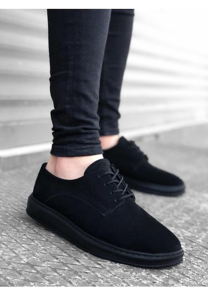 Ba0003 Bağcıklı Süet Klasik Siyah Yüksek Taban Casual Erkek Ayakkabı modelleri