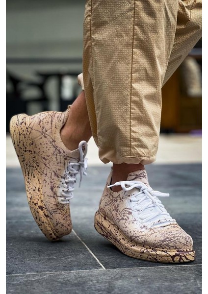Ch307 Renkli Tricot Erkek Ayakkabı Kum Splush