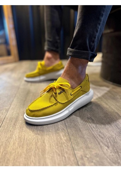Knack Yüksek Taban Mevsimlik Keten Ayakkabı 009 Sarı